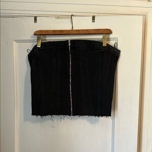 Zara Black Denim Zipper Tube Top